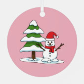 Ornement En Métal Snowman avec Snowman Pine Tree (Verso)