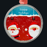 Ornement En Métal Soirée de Noël du Père Noël<br><div class="desc">Mignons ornement de Noël du Père Noël.</div>