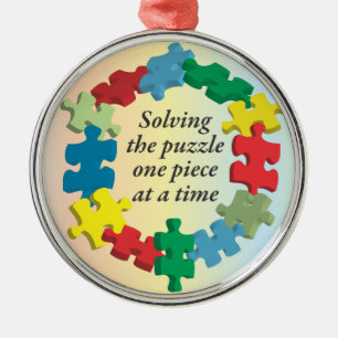 Ornement En Métal Solution de l'ornement d'arc-en-ciel de puzzle…