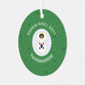 Ornement En Métal South Korea Flag Angel Year with Your Name Circle (Avant gauche)