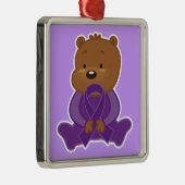 Ornement En Métal Souvenir d'ours de conscience de la maladie (Droite)