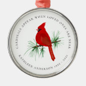 Ornement En Métal Souvenir du cardinal (Devant)