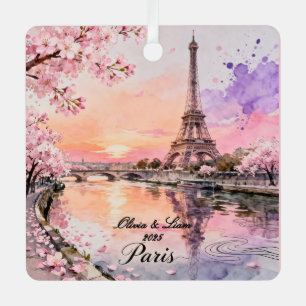 Ornement En Métal Souvenir personnalisé de couple à Paris