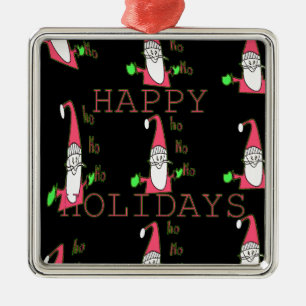 Ornement En Métal Special Happy Holidays Ho Ho Ho Ink Sketch Père No