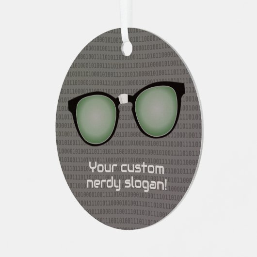 Ornement En Métal Spectacles amusants Nerd intérieurs - coutume des (Avant gauche)