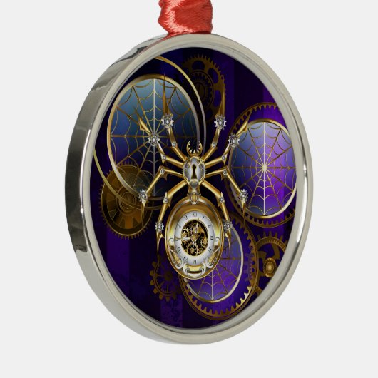 Ornement En Métal Spider Steampunk sur Arrière - plan pourpre (Droite)