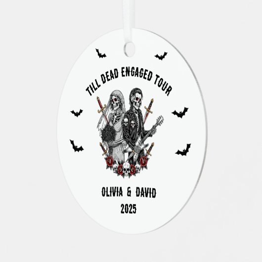 Ornement En Métal Squelette rock engagé pour l'Halloween éffrayante (Avant gauche)