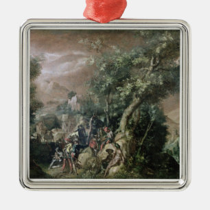 Ornement En Métal St John le baptiste prêchant (huile sur la toile)