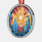 Ornement En Métal Stained Glass Nativity Scene Christmas Ornament (Gauche)