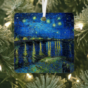 Ornement En Métal Starry Night Over the Rhone par Vincent Van Gogh