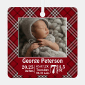 Ornement En Métal Statistiques de naissance de bébé Enregistrement d (Verso)