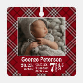 Ornement En Métal Statistiques de naissance de bébé Enregistrement d (Recto)