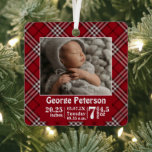 Ornement En Métal Statistiques de naissance de bébé Enregistrement d<br><div class="desc">Naissance de bébé stats de naissance ornement d'enregistrement de naissance avec photo personnalisée. Un grand cadeau pour les grands-parents,  les tantes, ... </div>