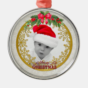 Ornement En Métal Statistiques de naissance de nouveau-né Noël, Anno