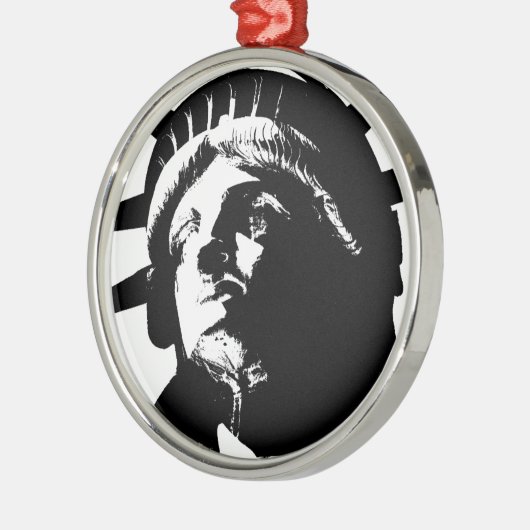 Ornement En Métal Statue d'Art Pop Noir & Blanc de la Liberté (Gauche)