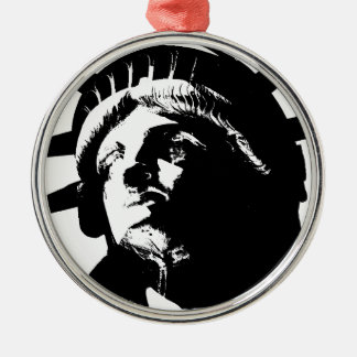 Ornement En Métal Statue d'Art Pop Noir & Blanc de la Liberté
