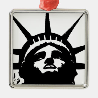 Ornement En Métal Statue d'Art Pop Noir & Blanc de la Liberté