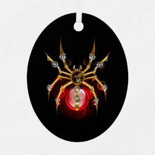 Ornement En Métal Steampunk spider on black