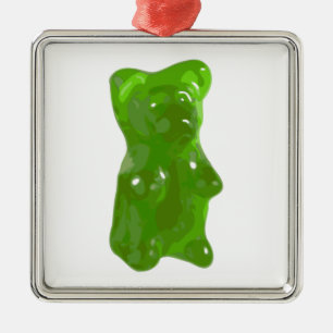Ornement En Métal Sucrerie gommeuse verte d'ours