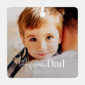 Ornement En Métal Superbe Papa depuis 20XX Moderne Simple Photo Élég (Recto)