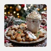 Ornement En Métal Sweet Christmas Cookies and Hot Cocoa (Recto)