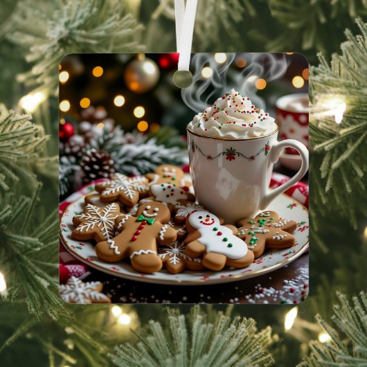 Ornement En Métal Sweet Christmas Cookies and Hot Cocoa (Insitu)
