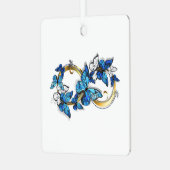 Ornement En Métal Symbol Infinity of Blue Morpho Butterflies (Avant gauche)