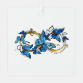 Ornement En Métal Symbol Infinity of Blue Morpho Butterflies (Verso)