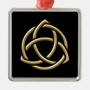 Ornement En Métal Symbole de la Sainte Trinité "3D" d'or 2