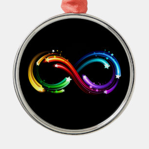 Ornement En Métal Symbole de l'infini des comètes arc-en-ciel