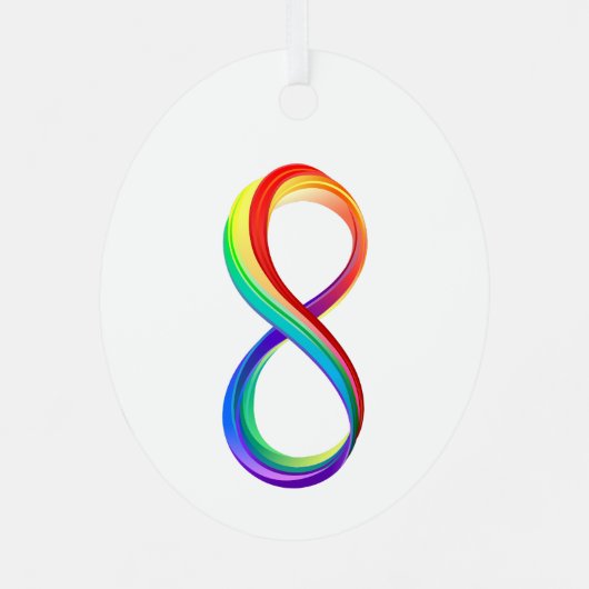 Ornement En Métal Symbole d'infinité arc-en-ciel stratifié (Verso)