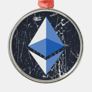 Ornement En Métal symbole ethereum grunge crypto crypto monnaie arge