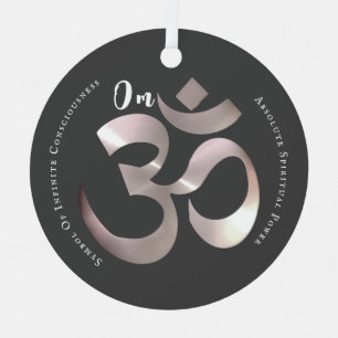 Ornement En Métal Symbole mantra Om Quote Positif Gris Personnalisé