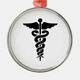 Ornement En Métal Symbole Médicale Caduceus