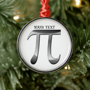 Ornement En Métal Symbole Pi Argent Noël