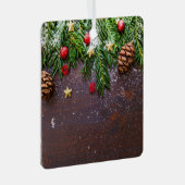 Ornement En Métal Table de Noël rustique avec pin et neige (Avant droite)