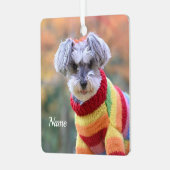 Ornement En Métal Teacup Schnauzer Chien chiot dans un pull (Avant gauche)