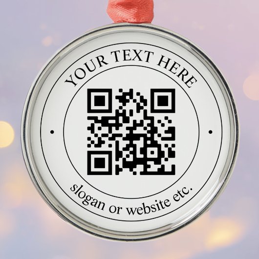 Ornement En Métal Téléchargez votre propre code QR et votre texte pe