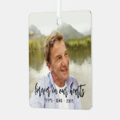 Ornement En Métal Texte Mémorial 2 Photo Simple Noir Script (Avant gauche)