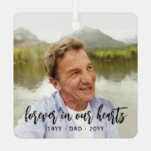 Ornement En Métal Texte Mémorial 2 Photo Simple Noir Script (Verso)