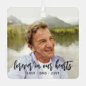 Ornement En Métal Texte Mémorial 2 Photo Simple Noir Script (Recto)