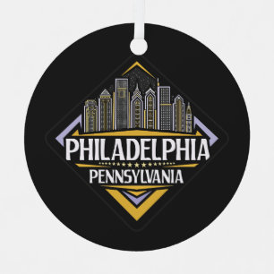 Ornement En Métal Texte personnalisé Philadelphie Pennsylvanie