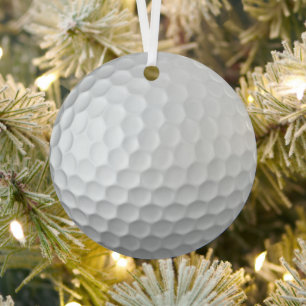 Ornement En Métal Texture de balle de golf blanche gaufree