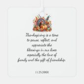 Ornement En Métal Thanksgiving Boho Turkey Keepsaké (Verso)