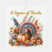 Ornement En Métal Thanksgiving Boho Turkey Keepsaké (Recto)