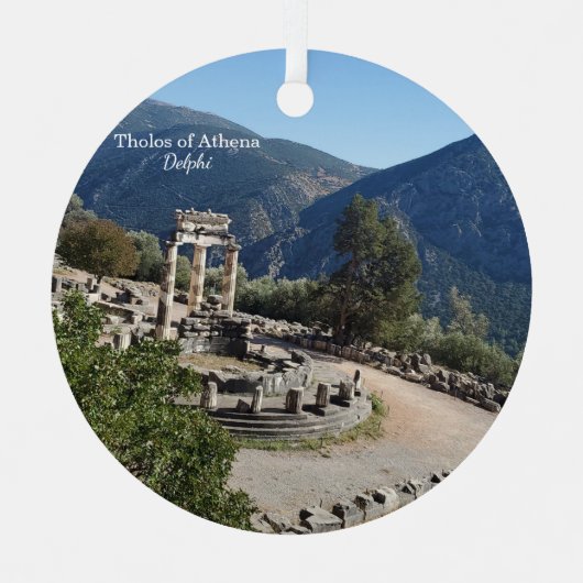 Ornement En Métal Tholos of Athena Delphi Greece Souvenir Ornament (Recto)