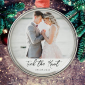 Ornement En Métal Tied Knot Mariage Milestone Photo Keepsaké