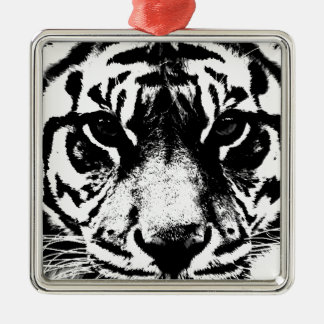 Ornement En Métal Tigre noir et blanc