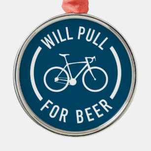 Ornement En Métal Tirer sur un verre de bière à vélo