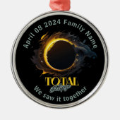 Ornement En Métal Total Solaire Eclipse 2024 Avril 8 Keepsaké cadeau (Devant)